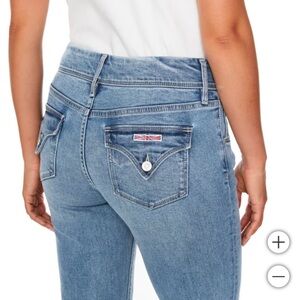 NWT Hudson Women's Icy Blue Mid-Rise Stretch Straight Denim Jeans - Size 14 / 34